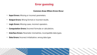 Error Guessing Testing Example ISTQB Foundation Level – Chapter 4: Test Design Techniques | PPTX