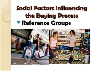 Social Factors Influencing
   the Buying Process
Reference Groups
 