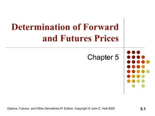 Determination of Forward and Futures Prices Chapter 5 