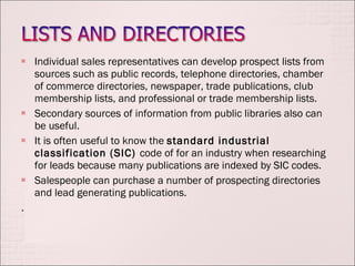 Prospecting Sources Chap. 7. prospecting | PPT
