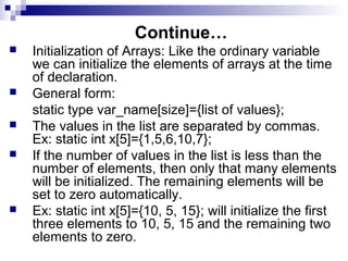 Chap 7(array) | PPT