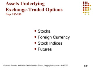 Assets Underlying Exchange-Traded Options Page 18 5 -18 6 Stocks Foreign Currency Stock Indices Futures 