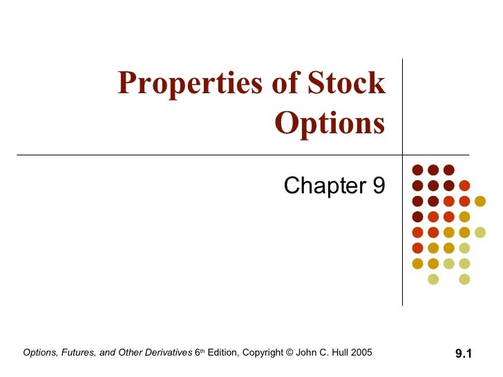 Chapter 9 properties of stock options