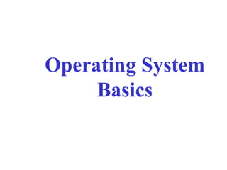 Operating System
Basics
 