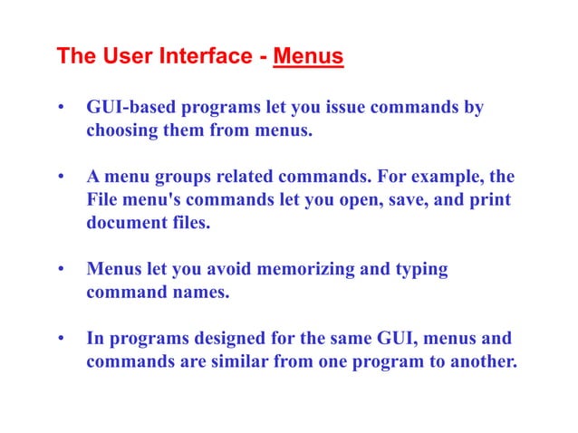 Operating systems basics (Graphical User Interfaces (GUIs) GUI Tools ...