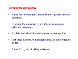 Operating systems basics (Graphical User Interfaces (GUIs) GUI Tools ...