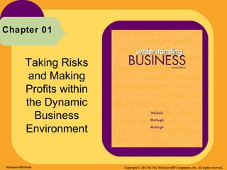Chapter 01


            Taking Risks
             and Making
            Profits within
            the Dynamic
              Business
            Environment


McGraw-Hill/Irwin            Copyright © 2013 by The McGraw-Hill Companies, Inc. All rights reserved.
 