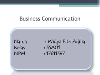 1-1
Business Communication
 