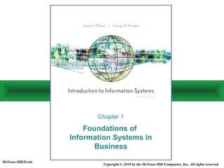 Copyright © 2010 by the McGraw-Hill Companies, Inc. All rights reserved.
McGraw-Hill/Irwin
Foundations of
Information Systems in
Business
Chapter 1
 