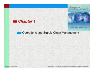 McGraw-Hill/Irwin Copyright © 2011 The McGraw-Hill Companies, All Rights Reserved
Chapter 1
Operations and Supply Chain Management
 