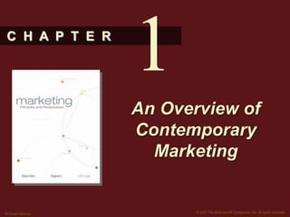 C H A P T E R
© 2007 The McGraw-Hill Companies, Inc. All rights reserved.McGraw-Hill/Irwin
An Overview of
Contemporary
Marketing
1
 