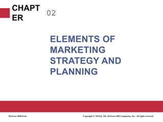 02 Elements of Marketing Strategy and Planning Copyright © 2010 by The McGraw-Hill Companies, Inc. All rights reserved McGraw-Hill/Irwin 
