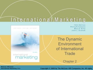 International Marketing
                                                                          14th Edition
                                                                  P h i l i p R. C a t e o r a
                                                                          M a r y C. G i l l y
                                                                    John L. Graham




                                                  The Dynamic
                                                  Environment
                                                 of International
                                                      Trade
                                                          Chapter 2
McGraw-Hill/Irwin
International Marketing 14/e   Copyright © 2009 by The McGraw-Hill Companies, Inc. All rights
 