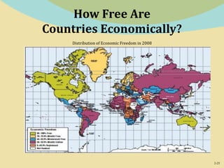2-25
How Free Are
Countries Economically?
Distribution of Economic Freedom in 2008
 