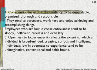 HBO Handout Chapter 3 (Individual Differences and Work Behavior) | PPT