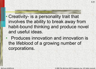 HBO Handout Chapter 3 (Individual Differences and Work Behavior) | PPT