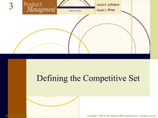 McGraw-Hill/Irwin Copyright © 2005 by The McGraw-Hill Companies, Inc. All rights reserved.
3
Defining the Competitive Set
 