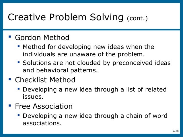 gordon method of creative problem solving