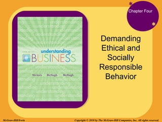 * Four
Chapter
*
Demanding
Ethical and
Socially
Responsible
Behavior

McGraw-Hill/Irwin

Copyright © 2010 by The McGraw-Hill Companies, Inc. All rights reserved.

 