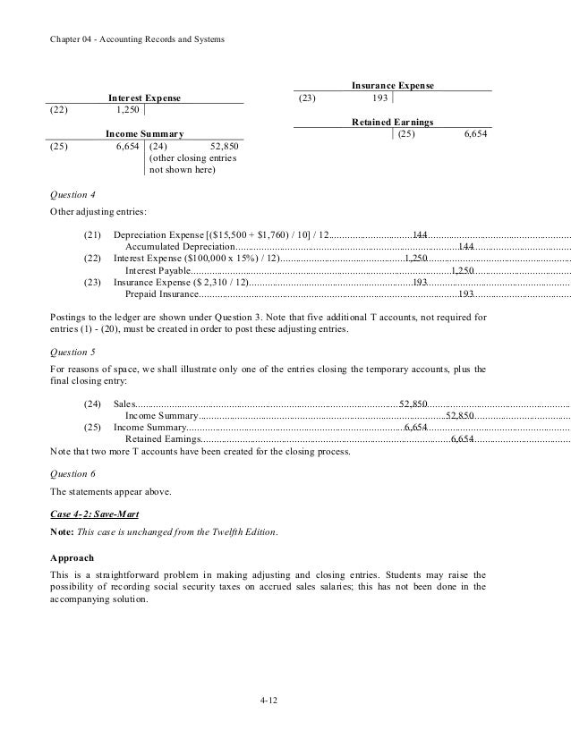 Accounting Records And Systems