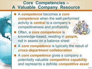 Resource Competence evaluating a company's resources and competitive position.ppt