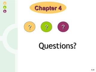 Questions? Chapter 4 ? ? ? 4- 
