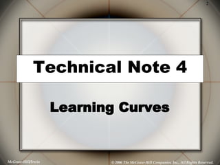 Technical Note 4 Learning Curves 