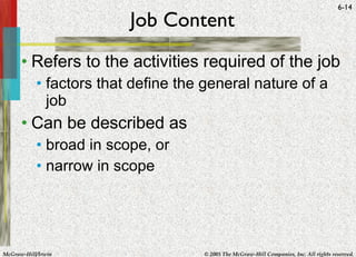 HBO Handout Chapter 6 (Job design, Work, and Motivation) | PPT