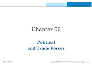 Chapter 06
Political
and Trade Forces
McGraw-Hill/Irwin Copyright © 2012 by The McGraw-Hill Companies, Inc. All rights reserved.
 