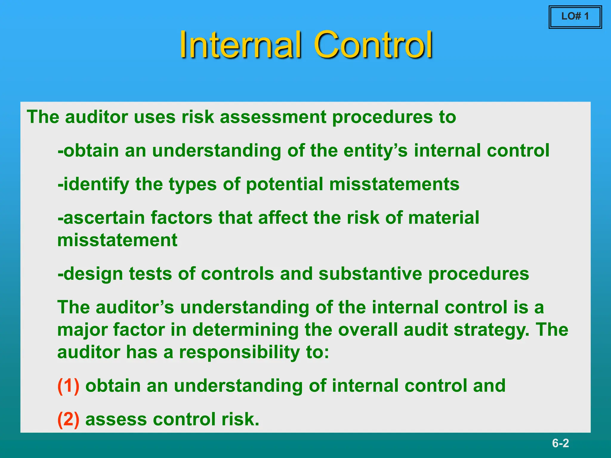 introduction to internal control in a financial statement audit | PPT