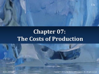 Chapter 07:
The Costs of Production
McGraw-Hill/Irwin Copyright © 2013 by The McGraw-Hill Companies, Inc. All rights reserved.
13e
 