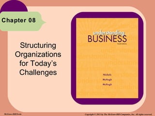 Chapter 08



           Structuring
          Organizations
           for Today’s
           Challenges




McGraw-Hill/Irwin         Copyright © 2013 by The McGraw-Hill Companies, Inc. All rights reserved.
 