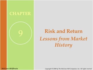 Risk and Return Lessons from Market History 