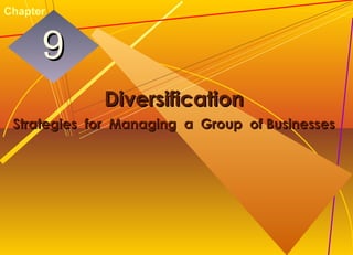 Chapter



      9
             Diversification
 Strategies for Managing a Group of Businesses




9-1
 