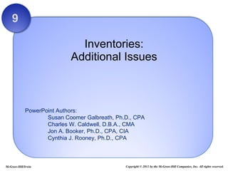 Inventories: Additional Issues 9 McGraw-Hill/Irwin Copyright © 2011 by the McGraw-Hill Companies, Inc. All rights reserved. 