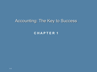 Accounting: The Key to Success
C H A P T E R 1
1-1
 