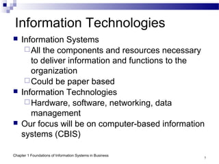 Chap01 Foundations of Information Systems in Business | PPT
