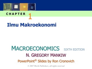 MACROECONOMICS
C H A P T E R
© 2007 Worth Publishers, all rights reserved
SIXTH EDITION
PowerPoint®
Slides by Ron Cronovich
N. GREGORY MANKIW
Ilmu Makroekonomi
1
 