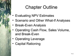 Project Analysis and Evaluation CHAPTER 11 | PPT