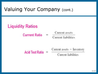 12-19
Valuing Your Company (cont.)
 
