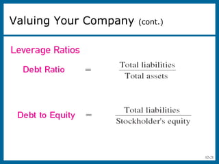 12-21
Valuing Your Company (cont.)
 
