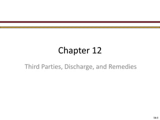 Chapter 12
Third Parties, Discharge, and Remedies

14-1

 
