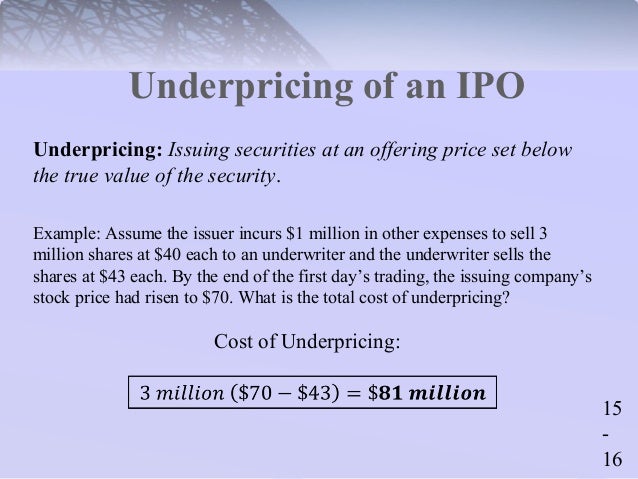Ipo underwriting spread ifm