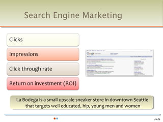 Search Engine Marketing




La Bodega is a small upscale sneaker store in downtown Seattle
La Bodega is a small upscale sneaker store in downtown Seattle
    that targets well educated, hip, young men and women
     that targets well educated, hip, young men and women

                                                                 16-26
 