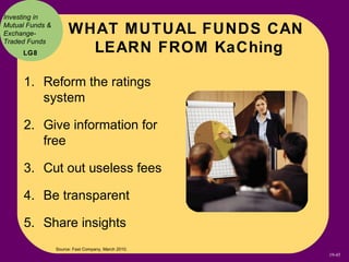 Investing in
Mutual Funds &
Exchange-             WHAT MUTUAL FUNDS CAN
Traded Funds
     LG8                LEARN FROM Ka...