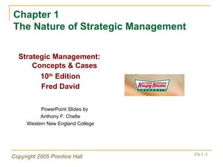 Chapter 1  The Nature of Strategic Management ,[object Object],[object Object],[object Object],[object Object],[object Object]