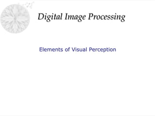 Digital Image Processing
Elements of Visual Perception
 
