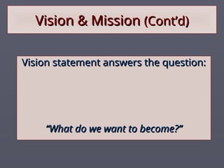 Question Vision Strategic Management and human resource management | PPT