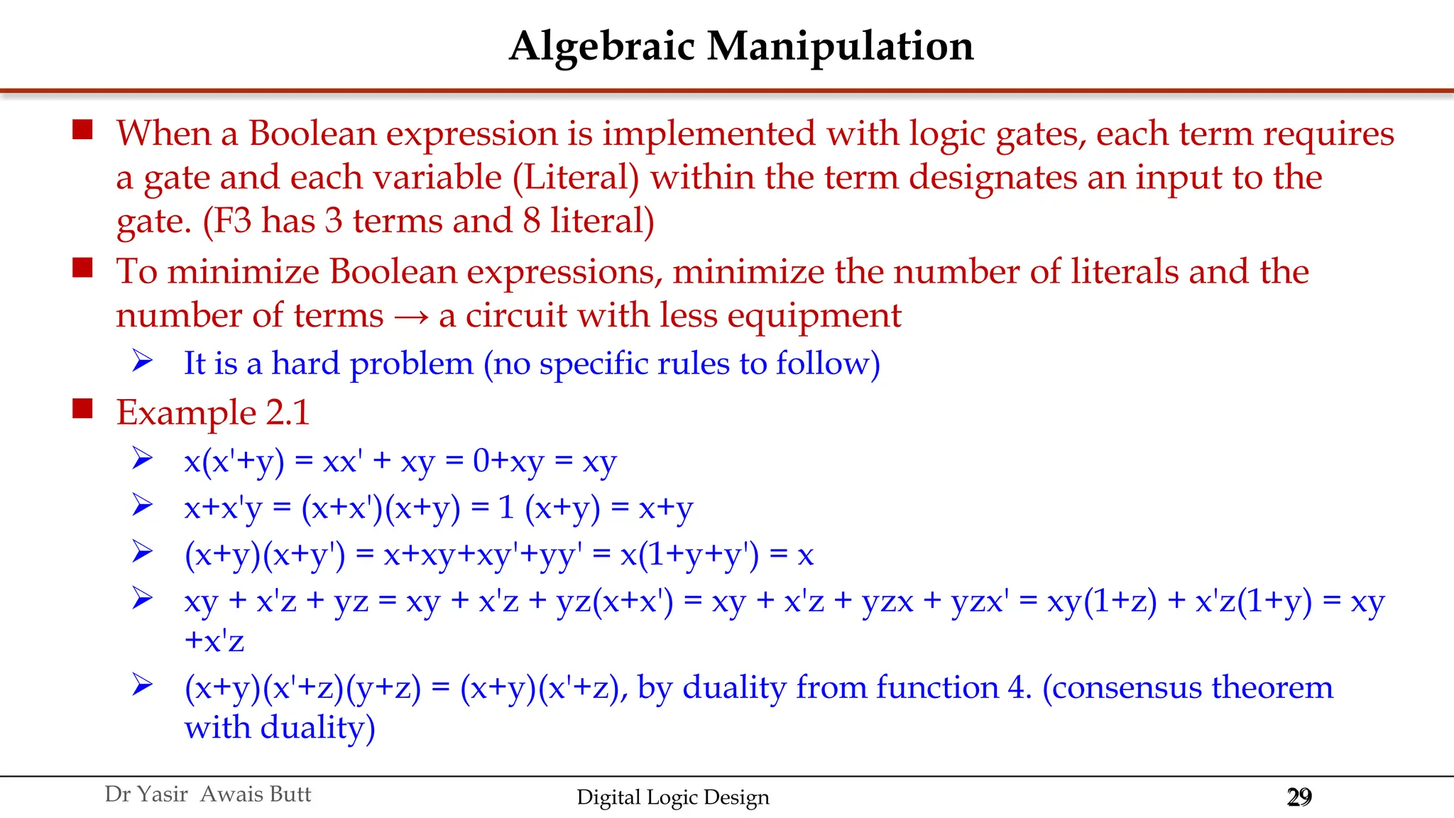 Digital Logic Design presentation Boolean Algebra and Logic Gates.pptx