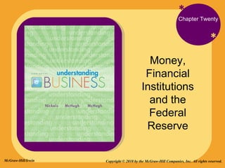 * * Chapter Twenty Money, Financial Institutions and the Federal Reserve Copyright © 2010 by the McGraw-Hill Companies, Inc. All rights reserved. McGraw-Hill/Irwin 